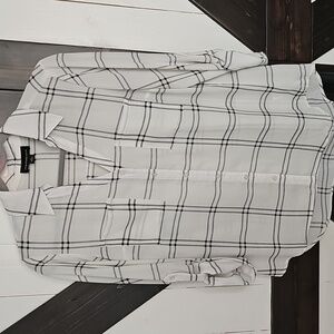 White and Black Plaid Shirt
